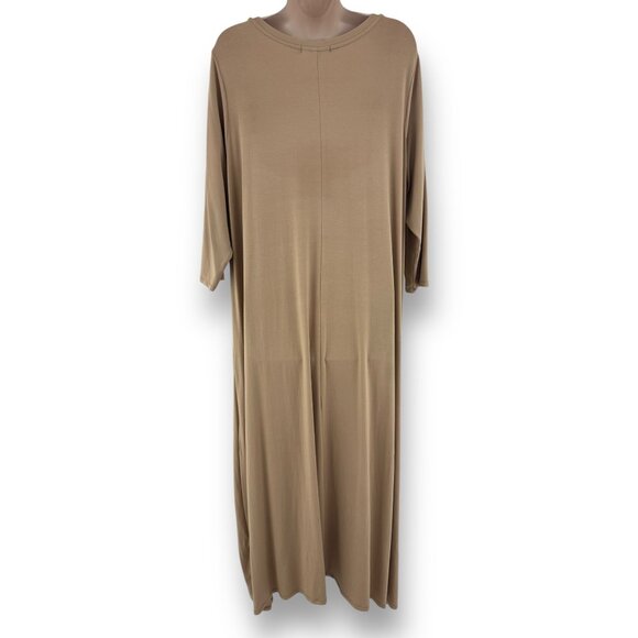 Size 18/20 2X BEIGE KNIT DOUBLE LAYERED DRESS Fall Winter Wedding PLUS SIZE - Picture 5 of 9
